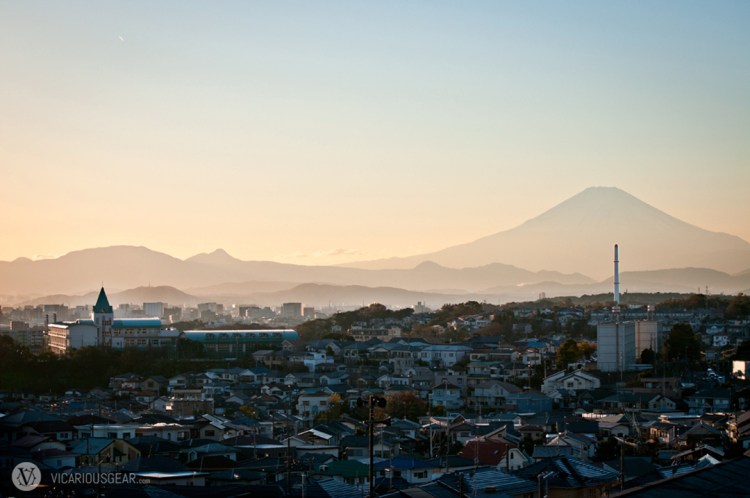 Watching the sunset over Fujisawa.