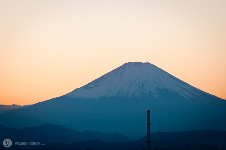 Mt. Fuji’s snow cap really cleared up as the sun dipped below the horizon.