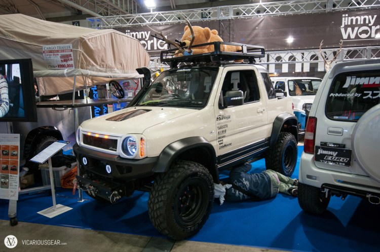 This cuddly sniper bear and squished owner weren't quite enough to make this Suzuki Jimny look tough.
