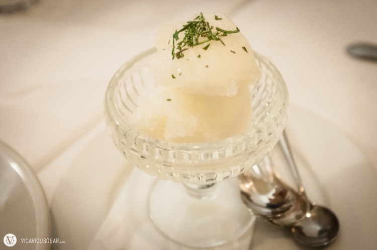 Lemon and rosemary granita.