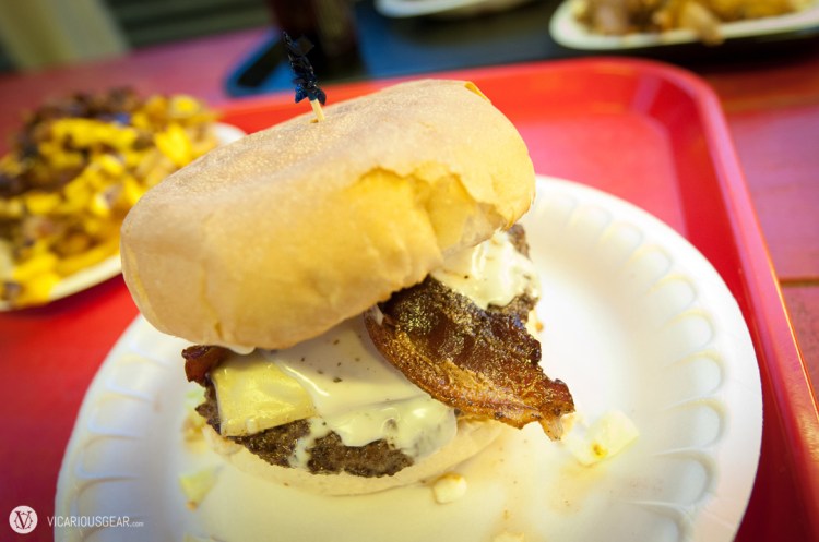 Ranch BLT with bacon, ranch dressing,Swiss cheese, lettuce & tomato. I though the tongue of bacon taunting me was cool.