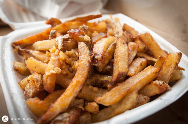 Stinky Fries. Splashed with malt vinegar and garlic salt. I was expecting more of that great Salt & Vinegar potato chip taste.