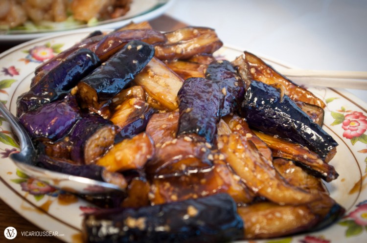 Mmmm eggplant. I think this was prepared with garlic in a Chinese style brown sauce.