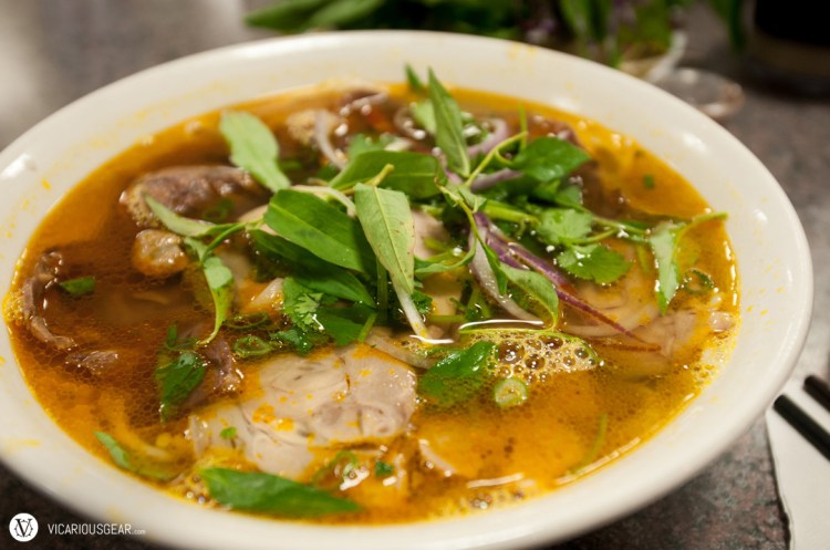 Bún bò Huế. A beef noodle soup that I wouldn't mind eating daily. The lemongrass tones and slight kick make me love it a bit more than pho.
