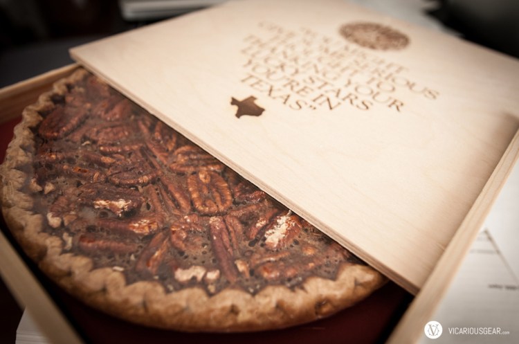 Magic contents inside the box. Goode Co. pecan pie.