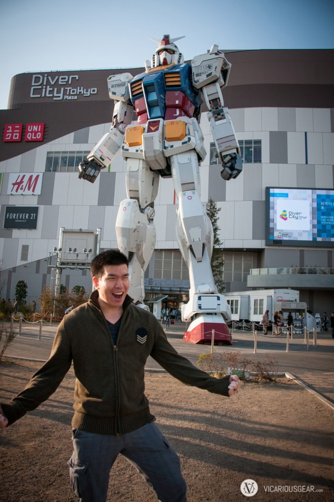 This was the least embarrassing of my dorky poses with the Gundam.