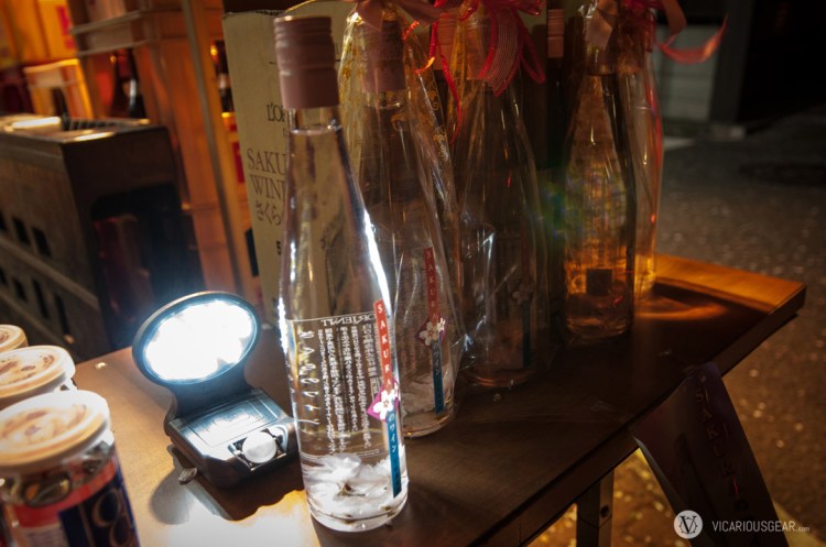 We grabbed a bottle of sakura wine to enjoy in the park with our friends.