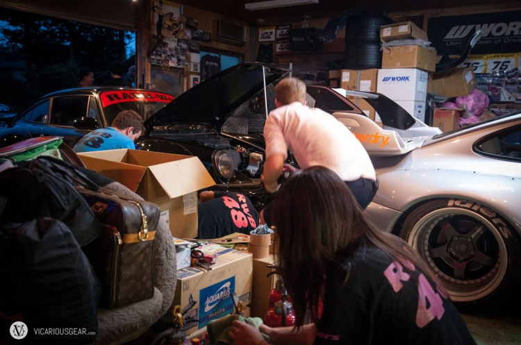 Inside the shop, everyone was lending a hand in the last minute preparations.