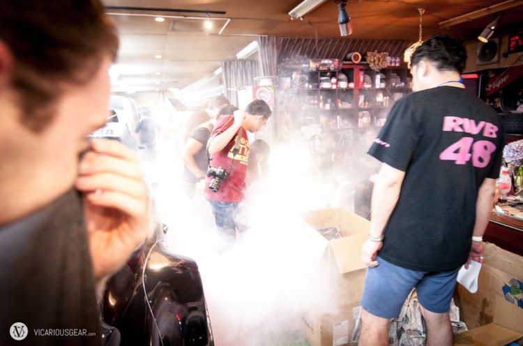 Amidst the last minute preparation chaos, a fire extinguisher was set off. I didn't know they make the extinguishing powder in pink.