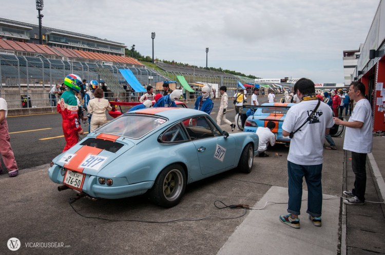 Three of the four cars next door in at one time. It was a bit crowded.