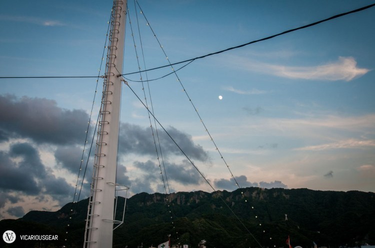And to the east, the first glimpses of the moon made an appearance for the evening.