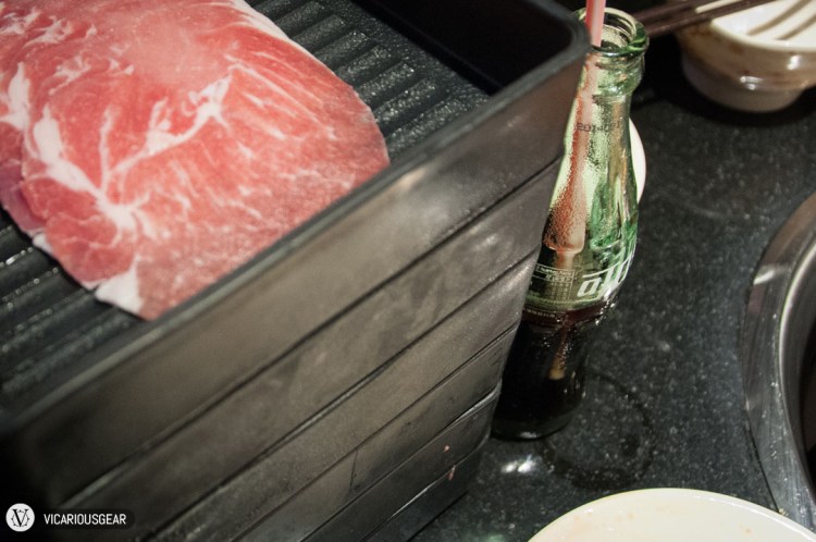 A stack of meat trays was waiting for us after our return from selecting seafood and vegetables. 