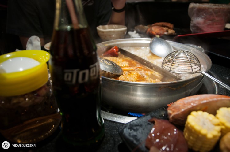 Soaking up the flavor within the broth.