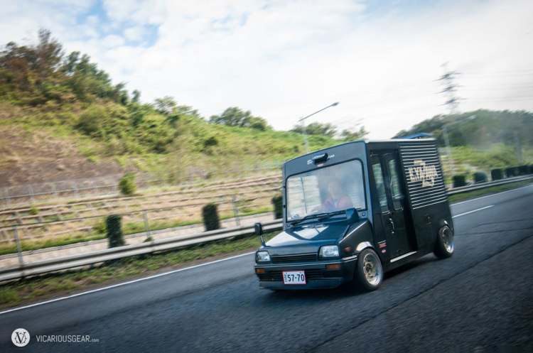 We had some fun snapping photos of each other along the drive to Fuji Speedway.