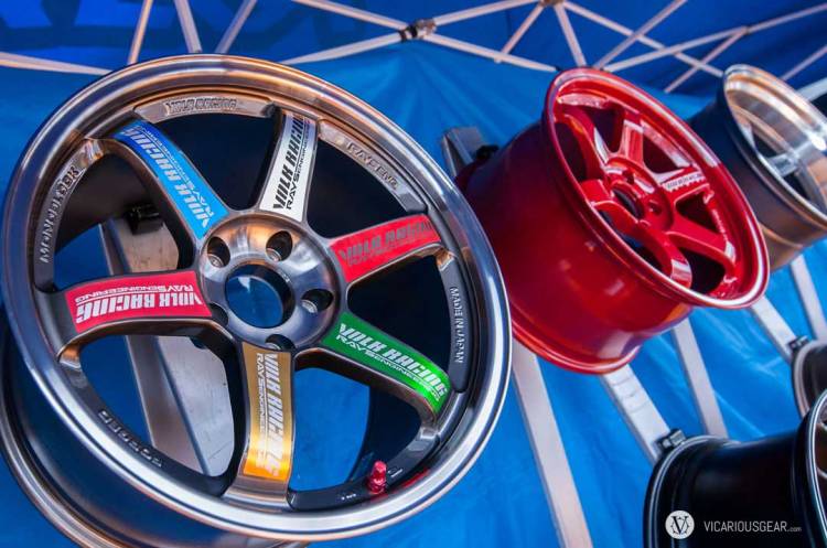 With wheels being one of the defining modifications for this scene, all the major manufacturers were out to display their wares. The new anodized finish available on Volk rims looked amazing. Showing the variety of colors available on one wheel was pretty cool.