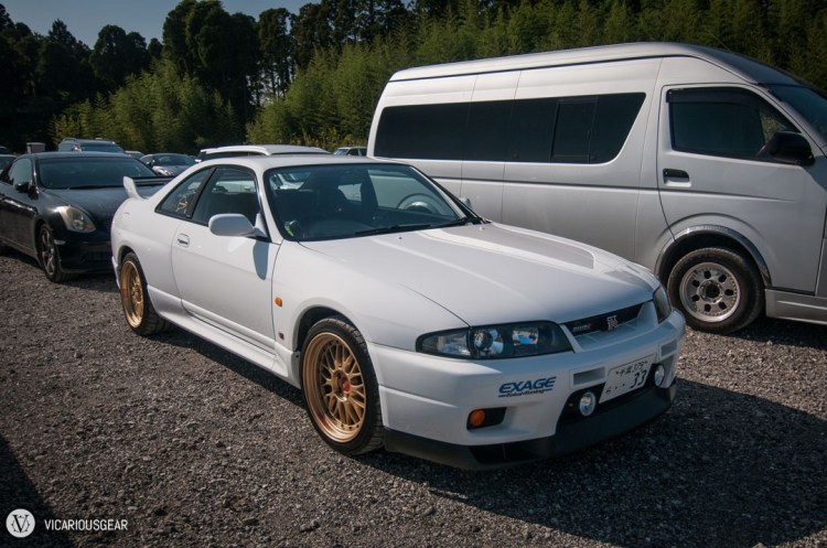 An R33 on nice BBS LMs but sticker/badge tuned to death.