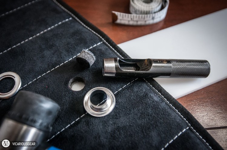 A 15mm hole punch made quick and clean work of the cut.