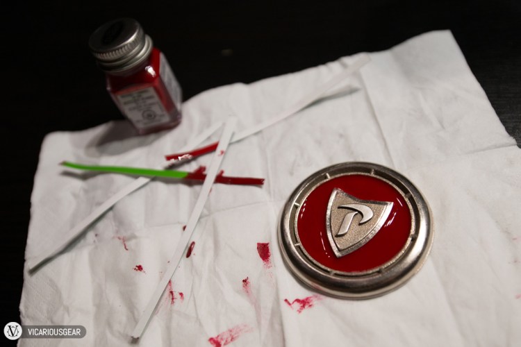 I wanted a little color so I filled the inner circle with red enamel.