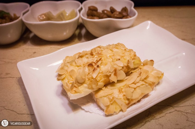 Almond shrimp rolls.