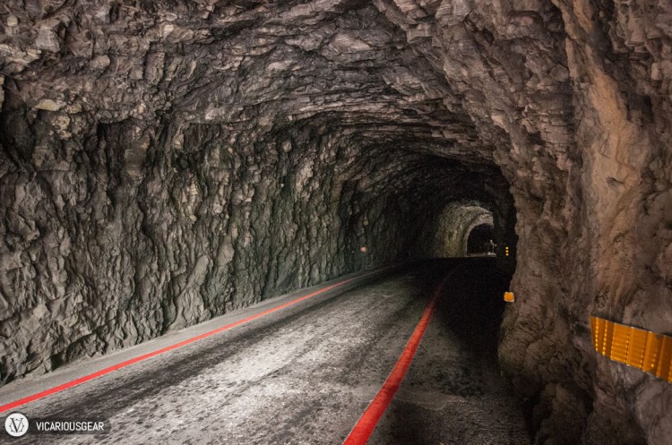 The entrance tunnel of Swallow Grotto (燕子口). It was pretty dark (this was a somewhat long exposure)