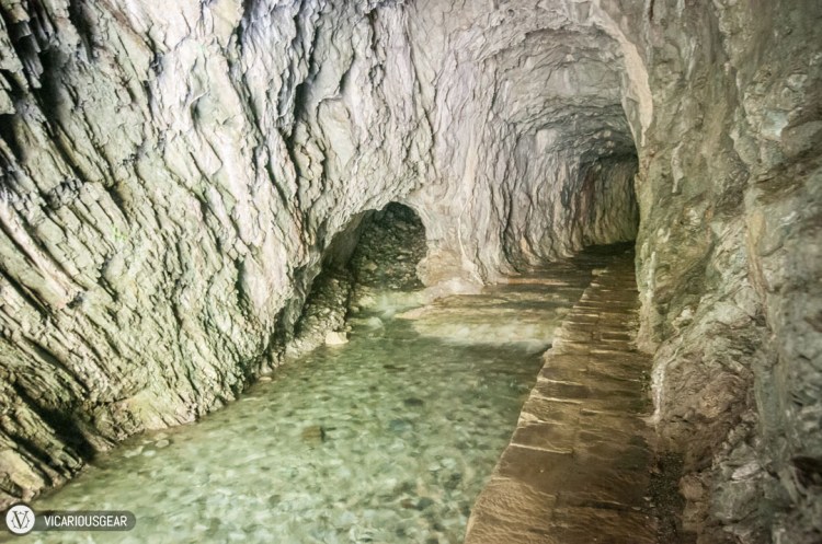 Which path to take? We followed the slippery walkway along the right.