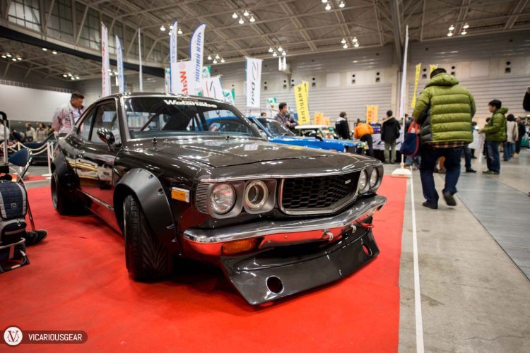 One of my favorite cars at the show was this black RX-3 at the RS Watanabe booth.