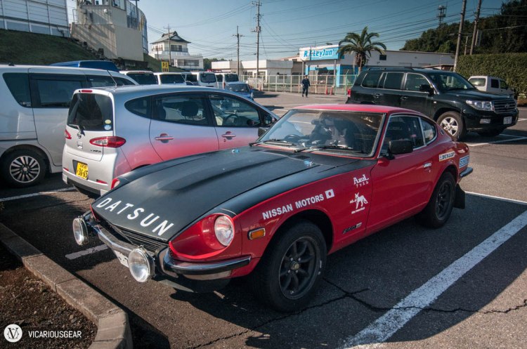 A rally replica S30Z acting like a normal car in the north parking lot