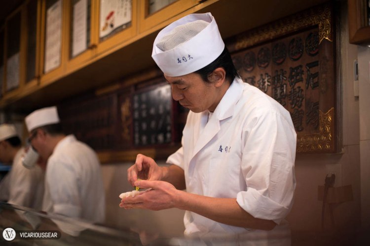 Our chef prepping the next course.